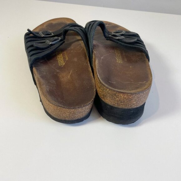 Birkenstock Womens Granada Double Straps Birk Sandals Brown 9 Flat Open Slide - Picture 4 of 9